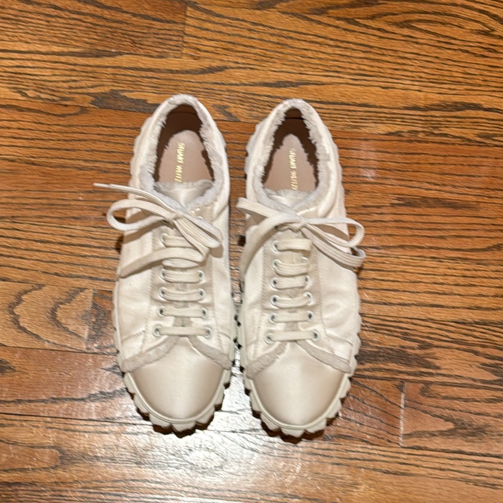 Stuart Weitzman satin sneakers